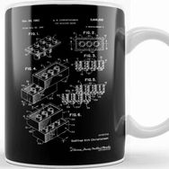 Baskı Dükkanı LEGO Brick Patent Blueprint Kupa
