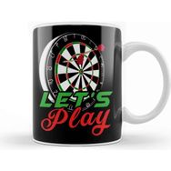 Baskı Dükkanı Lets Play Darts Dartboard Dart Player Target Bullseye Arrow Kupa