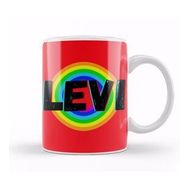 Baskı Dükkanı Levi Name Personalized Custom Vintage Retro Rainbow Style Design Gift Baby Gift For Him Kupa