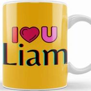 Baskı Dükkanı Liam Name Custom Vintage Retro Rainbow Style Design Gift Baby Gift For Him Kupa