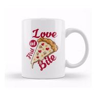 Baskı Dükkanı Love at First Bite Pizza Slice Pixel Art Kupa