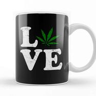 Baskı Dükkanı Love The Marijuana Weed Leaf Funny Cannabis 02 Kupa