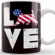 Baskı Dükkanı Love West Highland Terrier Westie Us American Flag Dog Breed Kupa