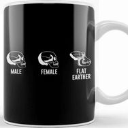 Baskı Dükkanı Male Female Flat Earther Skulls Flat Earth Kupa