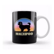 Baskı Dükkanı Maltipoo Vintage Sunset Dog Kupa