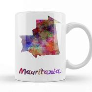 Baskı Dükkanı Mauritania in Watercolor Kupa
