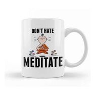 Baskı Dükkanı Meditating Monk Cute & Funny Don't Hate Meditate Meditation Kupa