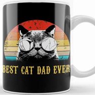 Baskı Dükkanı Mens Best Cat Dad Ever Funny Cat Dad Father Vintage Gift Kupa