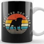 Baskı Dükkanı Mens Best Pug Dad Ever Funny Pug Dog Vintage Gifts Köpek Kupa