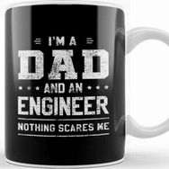 Baskı Dükkanı Mens Dad and Engineer Funny Fathers Gift Ideas Kupa
