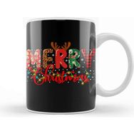 Baskı Dükkanı Merry Christmas Leopard Buffalo Red Plaid Kupa