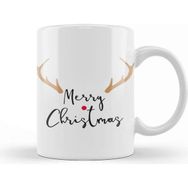 Baskı Dükkanı Merry Christmas Red Nose Antler Gift Kupa