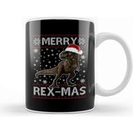 Baskı Dükkanı Merry Rex Mas Christmas Dinosaur Kupa