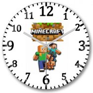 Baskı Dükkanı Minecraft Adventure Bombeli Gerçek Cam Duvar Saati