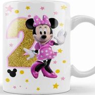 Baskı Dükkanı Mini Fare Minnie Mouse 2 Iki Yaş Hediyesi Kupa