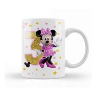 Baskı Dükkanı Mini Fare Minnie Mouse 3 Üç Yaş Hediyesi Kupa