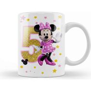 Baskı Dükkanı Mini Fare Minnie Mouse 5 Beş Yaş Hediyesi Kupa