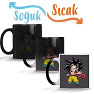 Baskı Dükkanı Minigoku Super Sayajin 4 Sihirli Porselen Kupa
