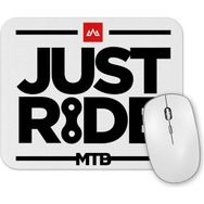 Baskı Dükkanı Mountain Bike Mtb Just Ride Branca Mouse Pad