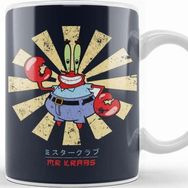 Baskı Dükkanı Mr Krabs Retro Japanese Spongebob Kupa