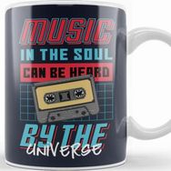 Baskı Dükkanı Music In The Soul Can Be Heard By The Universe Cassette Tape Pixel Art Kupa