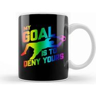 Baskı Dükkanı My Goal Is To Deny Yours Rainbow Soccer Goalie Kupa