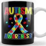 Baskı Dükkanı National Autism Awareness Day 2020 Colorful Puzzle Ribbon Kupa