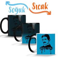 Baskı Dükkanı Nikola Tesla Sihirli Porselen Kupa
