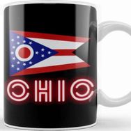 Baskı Dükkanı Ohio State Flag Gift Vintage Retro Rainbow Style Kupa
