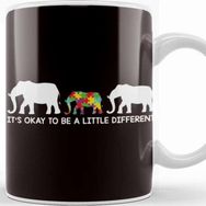 Baskı Dükkanı Okay Be Little Different Autism Awareness Elephant Autistic Kupa
