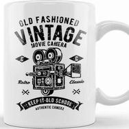 Baskı Dükkanı Old Fashioned Vintage Movie Camera Kupa