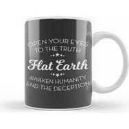 Baskı Dükkanı Open Your Eyes To The Truth Flat Earth Kupa