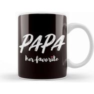 Baskı Dükkanı Papa Her Favorite Dad Husband Daughter Daddy Poppa Father Kupa