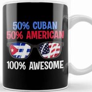 Baskı Dükkanı Patriotic 50% Cuban 50% American 100% Awesome Kupa