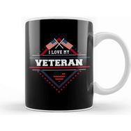 Baskı Dükkanı Patriotic I Love My Veteran Military Family Kupa