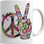 Baskı Dükkanı Peace Barış Simge 2 Sihirli Porselen Kupa