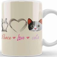 Baskı Dükkanı Peace Love Cats Awesome Gift Fashion Peace Love Cats Funny Summer Female Kupa
