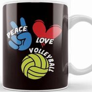 Baskı Dükkanı Peace Love Volleyball Player Game Team Coach Setter Training Kupa