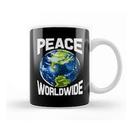 Baskı Dükkanı Peace Worldwide Mother Earth Pacifist Hipster Kupa