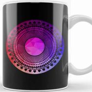Baskı Dükkanı Pink Geometry Zen Mandala Kupa