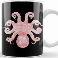Baskı Dükkanı Pink Holographic Octopus Kupa