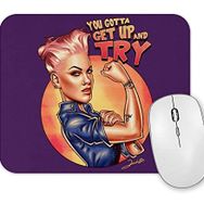 Baskı Dükkanı Pink Try Mouse Pad
