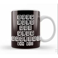 Baskı Dükkanı Play Mahjong Tiles Mah-Jongg Player Chinese Board Game Fan Porselen 330 ml Beyaz Kupa Bardak
