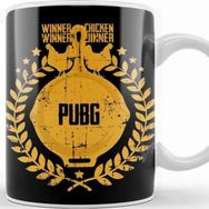 Baskı Dükkanı Player Unknown Battlegrounds Chicken Dinner Pan Crest Porselen 330 ml Beyaz Kupa Bardak