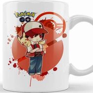 Baskı Dükkanı Pokemon Ash Asha Porselen Beyaz Kupa Bardak