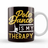 Baskı Dükkanı Pole Dancing Therapy Fitness Sports Workout Pole Dancer Porselen Beyaz Kupa Bardak