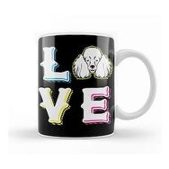 Baskı Dükkanı Poodle Love Dog Porselen 330 ml Beyaz Kupa Bardak