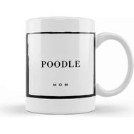 Baskı Dükkanı Poodle Mom Porselen 330 ml Beyaz Kupa Bardak