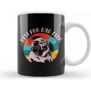 Baskı Dükkanı Porselen Beyaz Best Pug Dad Ever Köpek Kupa Bardak