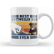 Baskı Dükkanı Porselen Beyaz Best Rottweiler Dad Ever Vintage Father Day Köpek Kupa Bardak